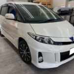 カーフィルム、トヨタ エスティマ リヤ全面(3%)遮熱スモークフィルム施工