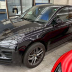 カーフィルム、ポルシェ　マカン　フロント3面+ルーフ（IR-90HD）透明遮熱フィルム施工