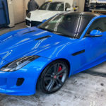 カーフィルム、ジャガー   F-TYPE　リア全面（GY-5IR）遮熱スモークフィルム施工