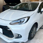 カーフィルム、トヨタ　アクア　リア全面（GY-5IR）遮熱スモークフィルム施工