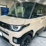 カーフィルム、三菱 デリカミニ リア全面(GY-3IR)遮熱スモークフィルム施工